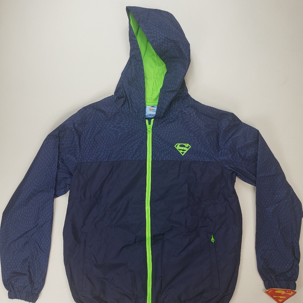 Superman Men's NEW Hooded Windbreaker Sz. Large